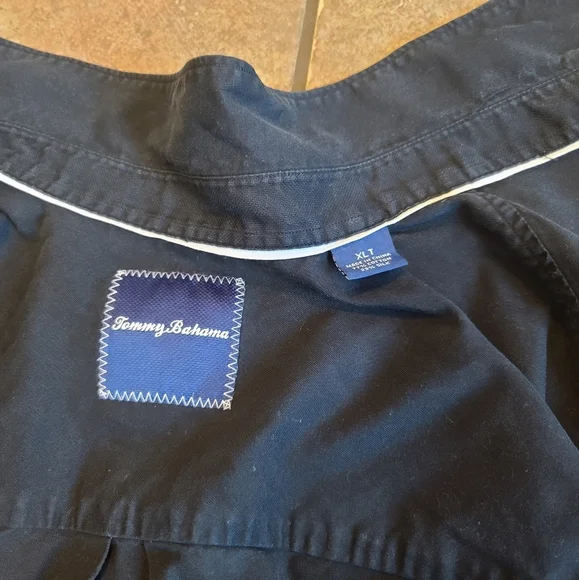 TOMMY BAHAMA Long sleeve Black cotton silk blend shirt size XLT - Picture 7 of 11
